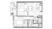 1 dormitorio Apartamento plano «TYPE D», Palm Central Private Residences