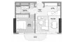 1 dormitorio Apartamento plano «TYPE C-1B-A.1», The Edit at d3