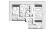 Планировка Квартиры «3BR» с 3 спальнями в ЖК Akala