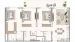 3 bedrooms Apartment floor plan «3BR» in ADDRESS RESIDENCES