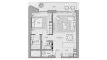 1 bedroom Apartment floor plan «TYPE B1-1H» in Nourelle 1