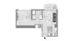 1 bedroom Apartment floor plan «TYPE B1» in Baystar by Vida