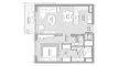 1 bedroom Apartment floor plan «TYPE C» in City Walk Crestlane 4