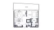 1 bedroom Apartment floor plan «1BR» in Inaura Hotels & Residences Downtown