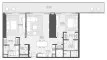 2 bedrooms Apartment floor plan «2BR» in Akala